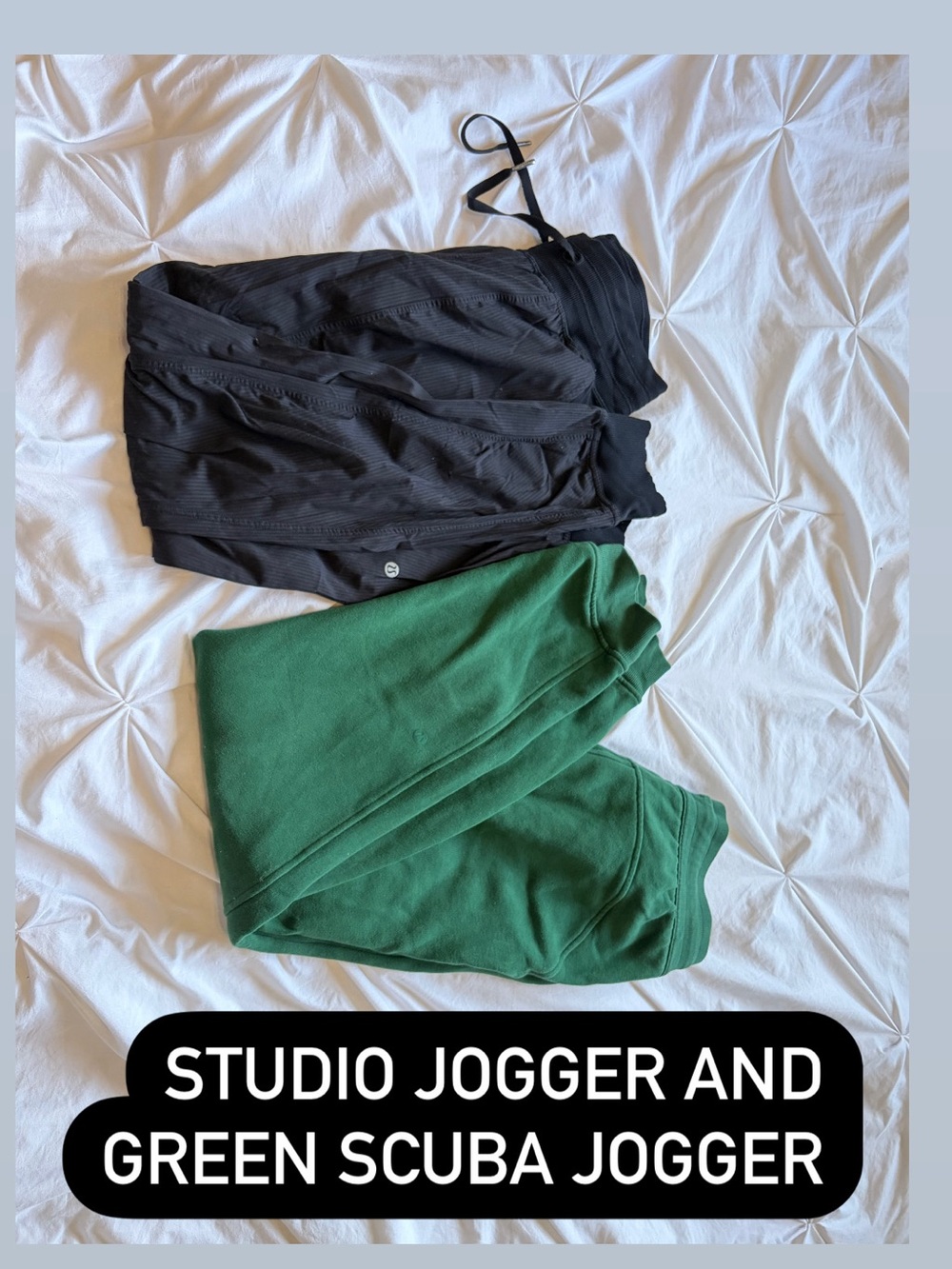lululemon athletica Black Studio Jogger & Green Scuba Jogger